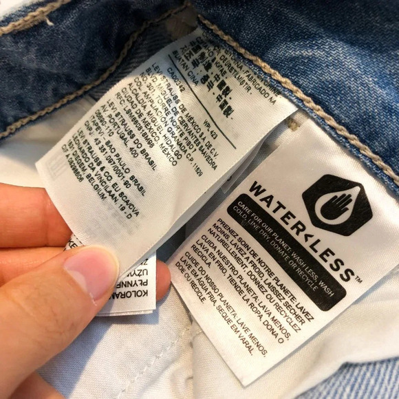 Levi's Cool Eco Performance Baggy High Waist Cargo Chambray Denim Pants 29 NWT - Picture 13 of 15